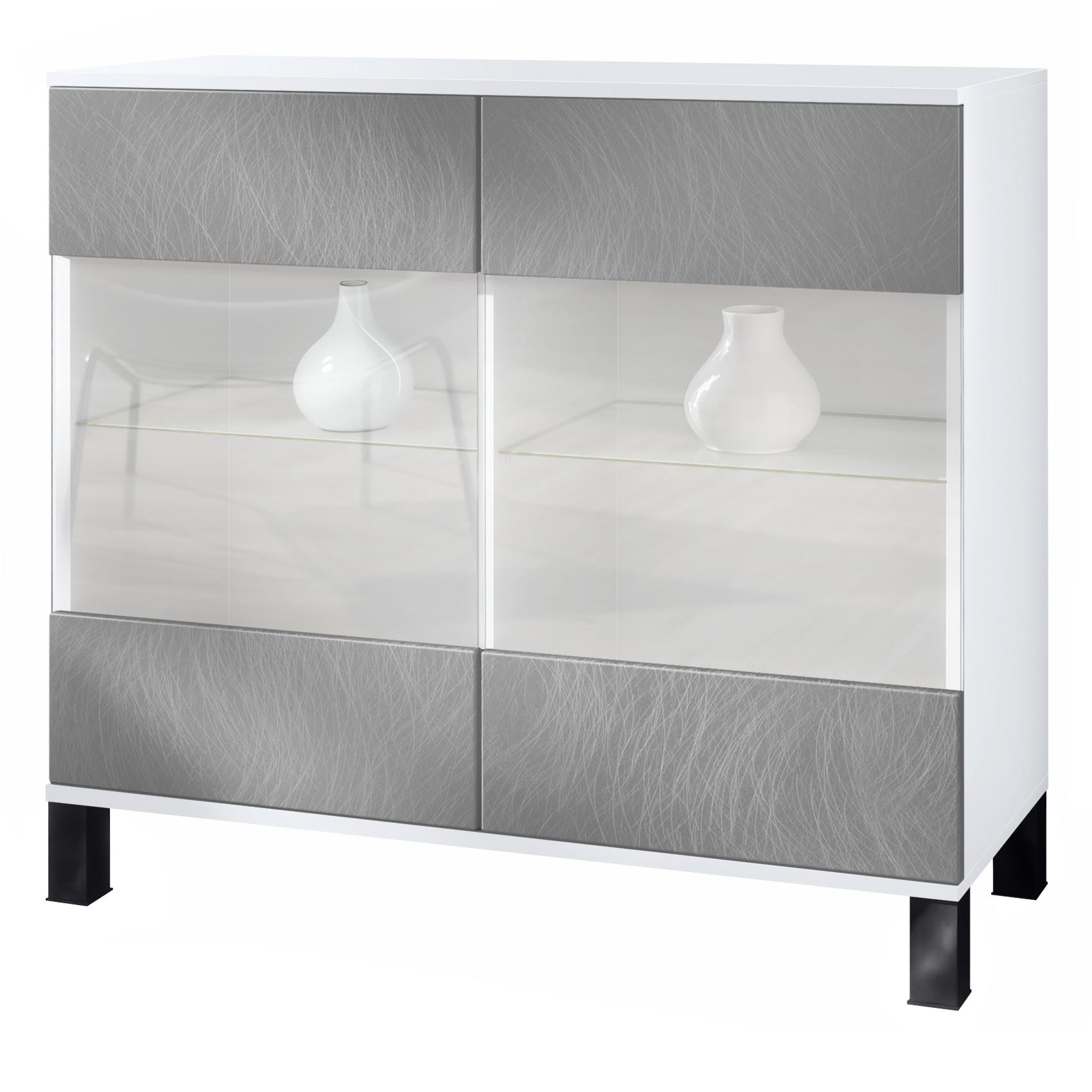 KOMMODE Bari Scratchy Metal - Silberfarben, Holzwerkstoff (92.5/84.5/35cm) - Vladon