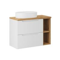 WASCHTISCH 80.4cm Riva Weiß und Holz - Weiß, Holzwerkstoff (80.4/59/40cm) - Petits-meubles