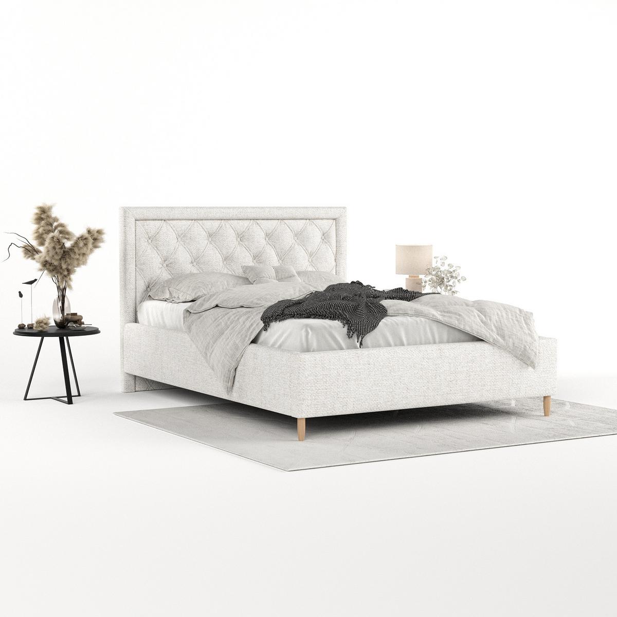 POLSTERBETT Lido 160/200 cm Creme im Neve Stoff - Creme/Naturfarben, Holz/Holzwerkstoff (160/200cm) - AltaBeds