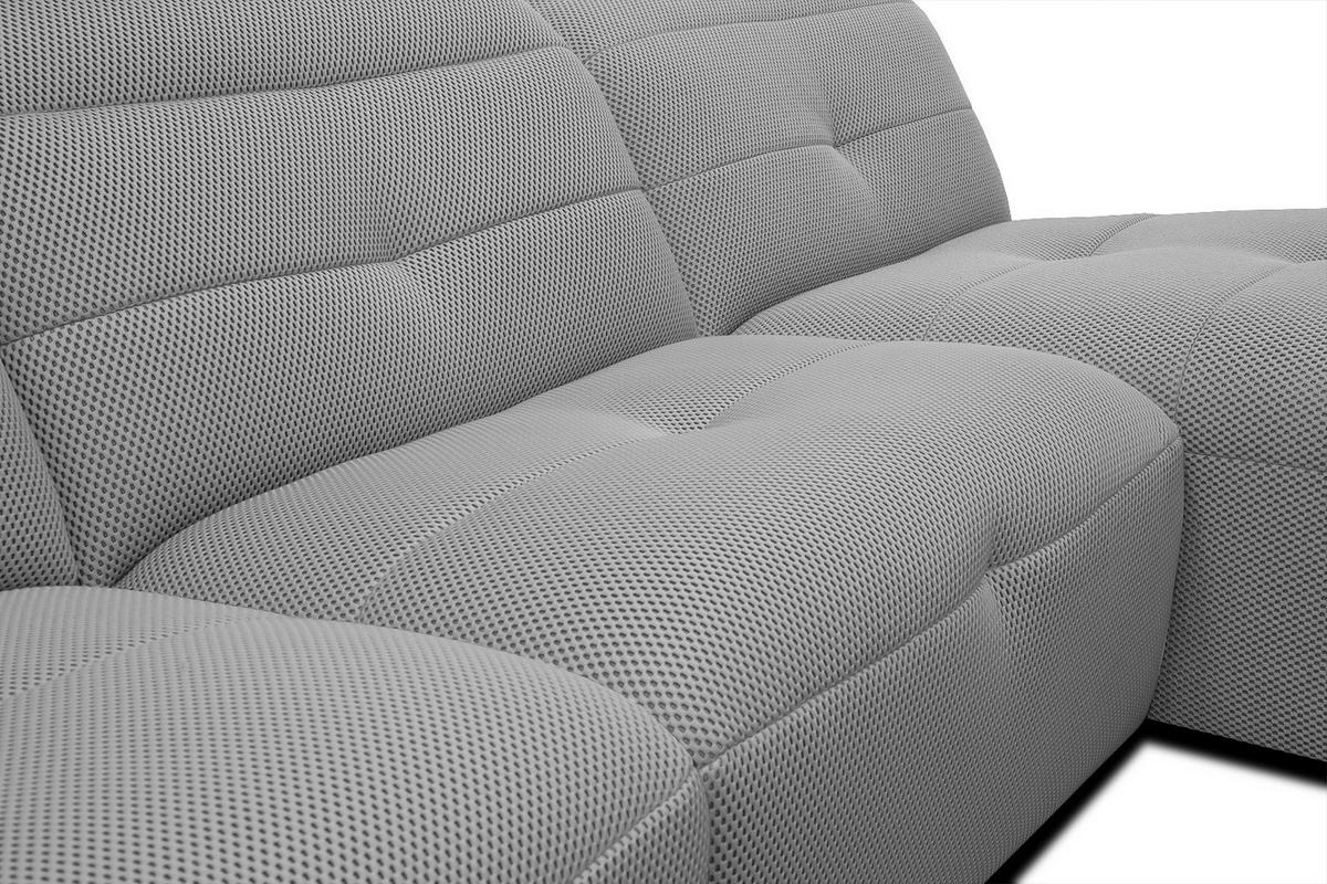 ECKSOFA TRENTO 4-Sitzer mit 1 Relaxfunktion, grau - Schwarz/Grau, Holzwerkstoff/Kunststoff (262/165cm) - Wozimo