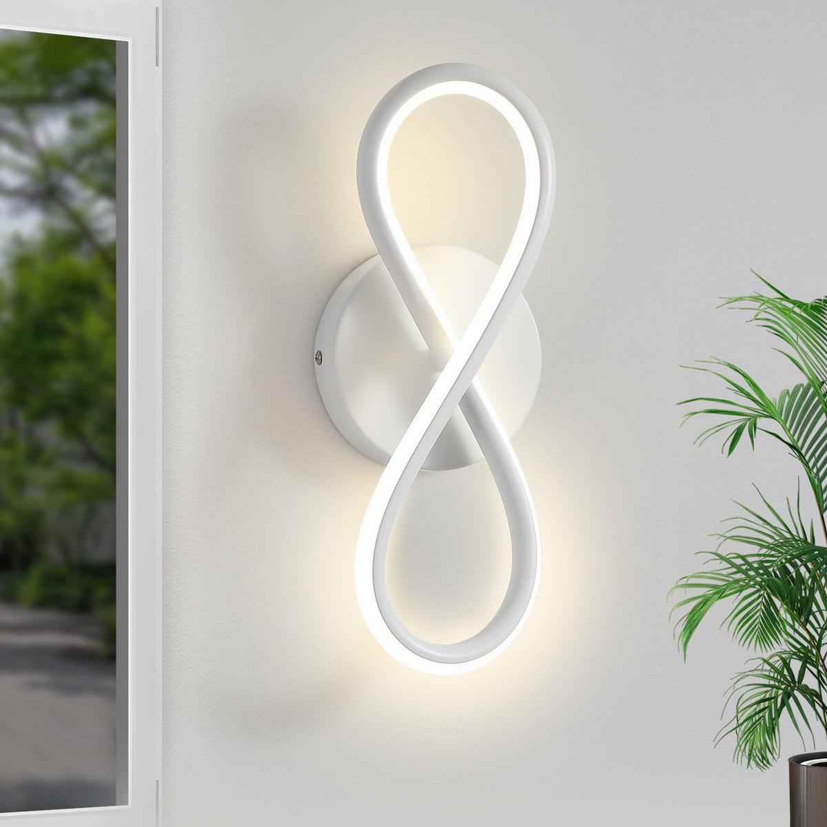 LED - WANDLEUCHTE Regnirion 12.0/9.0/31.0 cm - Weiß, Metall (12/9/31cm) - ZMH