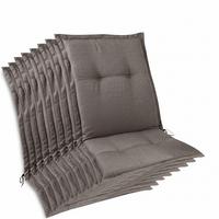 NIEDERLEHNERAUFLAGE Highlux HL 105x50x7cm Taupe (8tlg) - Taupe, Textil (50/7/105cm) - Beautissu 