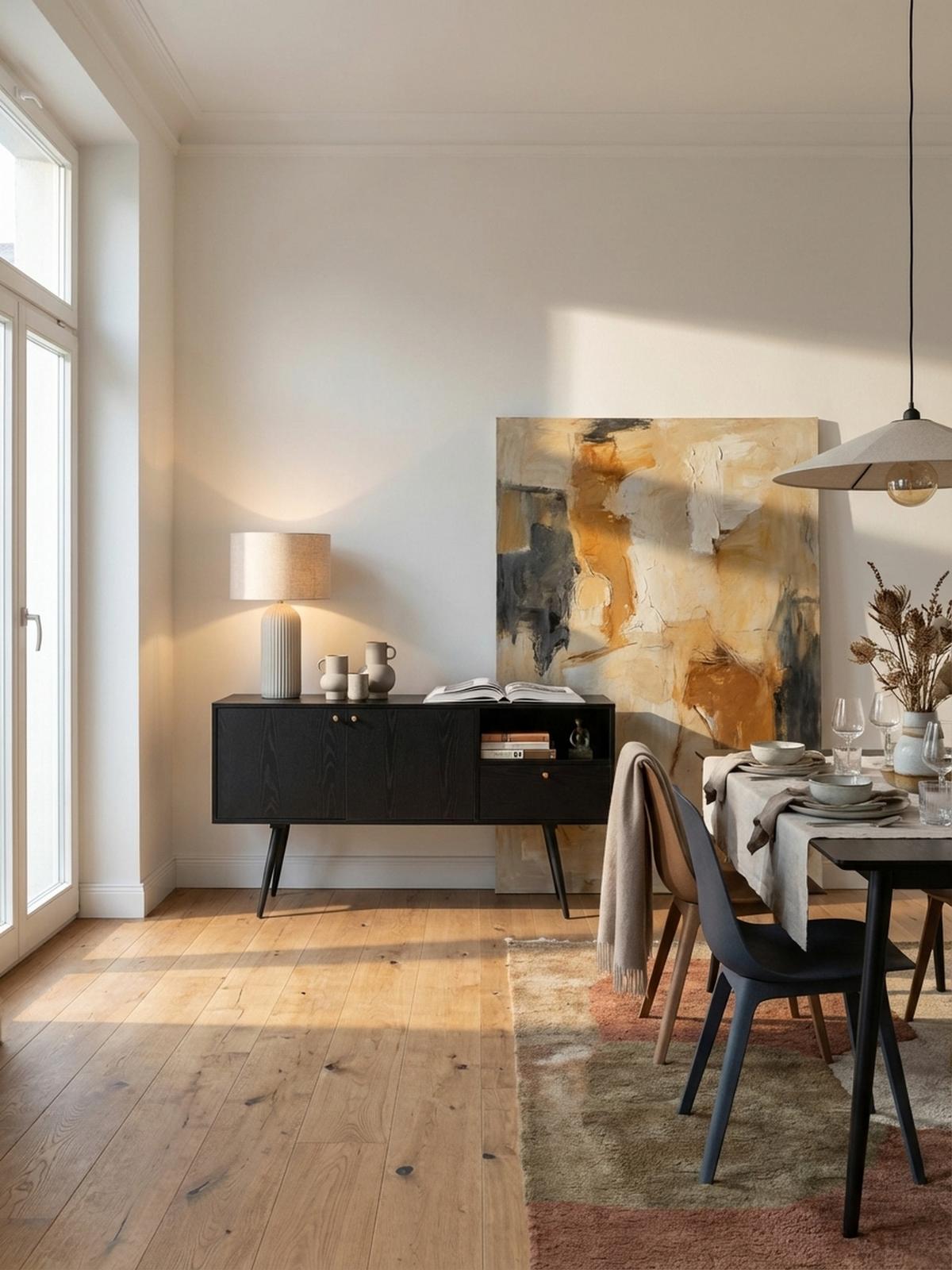 SIDEBOARD – Schwarz/Eiche-Dekor, 140x75x40 cm, mit 2 Türen, Schublade, offenes Fach - Schwarz, Holzwerkstoff/Metall (140/75/40cm) - KADIMA DESIGN