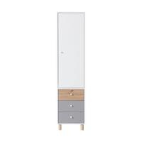 DREHTÜRENSCHRANK Figo mit 1 Tür und 3 Schubladen - Weiß/Eiche Artisan, Holzwerkstoff (45/190/40cm) - Beautysofa