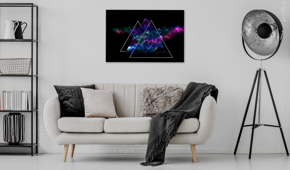 KUNSTDRUCK Schwarz 120/80 cm - Multicolor/Schwarz, Textil (120/80cm) - KUNSTLOFT