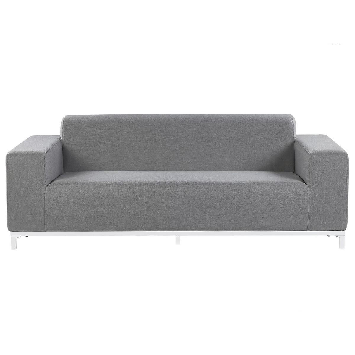 LOUNGE SET 5-Sitzer grau/weißes Gestell Rovigo - Schwarz/Grau, Textil - Beliani