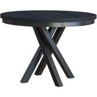 ESSTISCH Kris, Runder, mit Metallbeinen, eiche Schwarz - Schwarz, Holzwerkstoff/Metall (100/100/77cm) - Beautysofa
