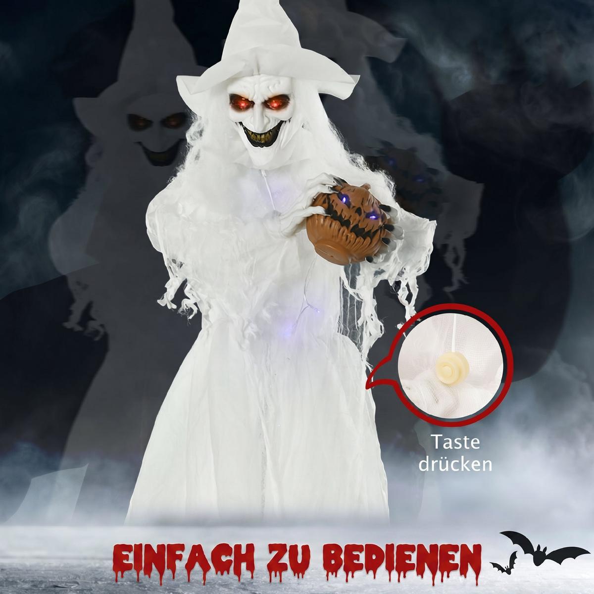 HEXE Polyester Weiß - Weiß, Kunststoff (64/189/47cm) - Outsunny