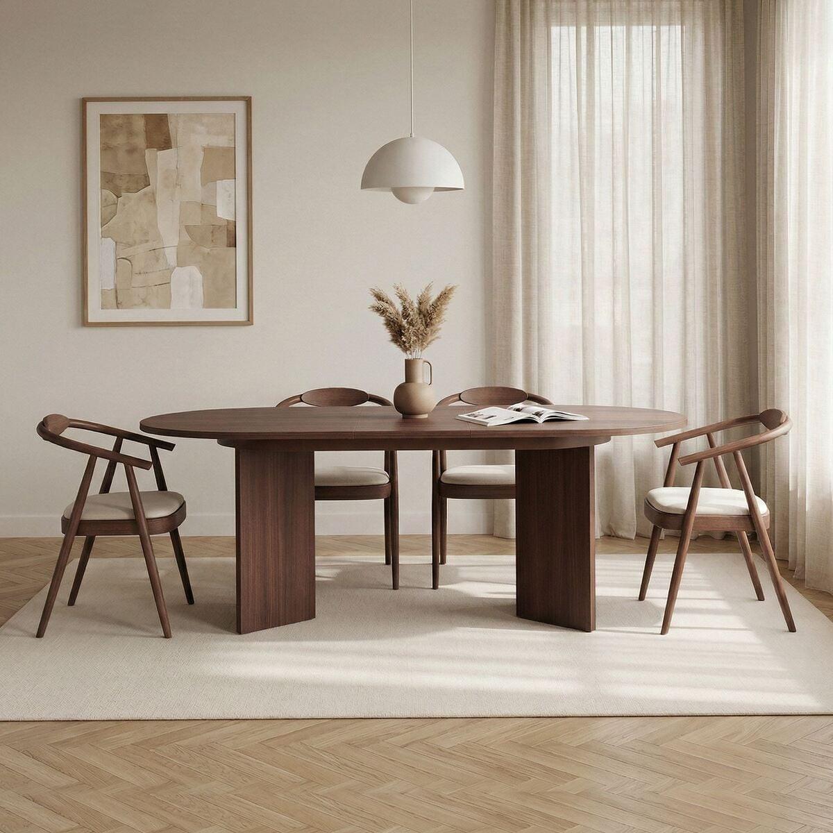 ESSTISCH ausziehbar LOU für 6-8 Personen 160-200/90/75 cm - Naturfarben, Holzwerkstoff (95/90/75cm) - Calicosy