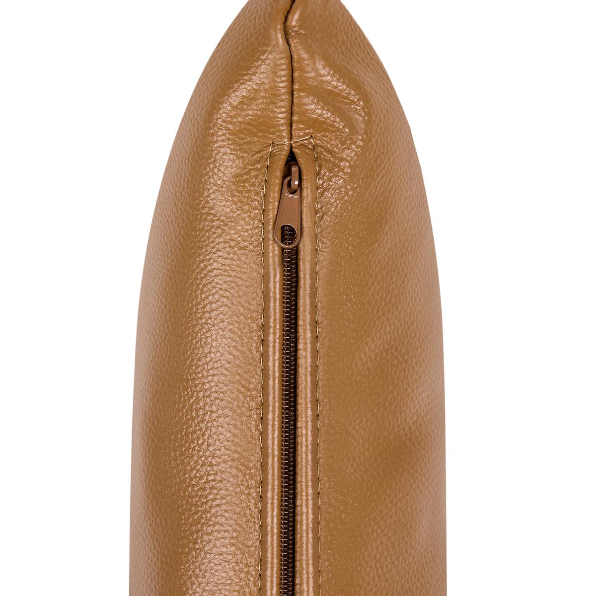 SESSEL Echtleder Goldbraun Selde - Weiß/Braun, Fell (67/82/82cm) - Beliani