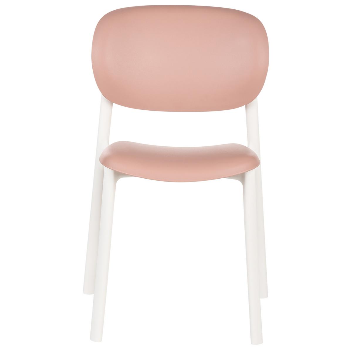 GARTENSTUHL 4er-Set Pastellrosa Musano - Pink/Weiß, Kunststoff (47/88/46cm) - Beliani