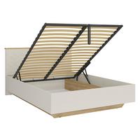 BOXBETT 160/200 Naya Kaschmir und Eichenholz-Optik - Beige, Holzwerkstoff (160/200cm) - Petits-meubles