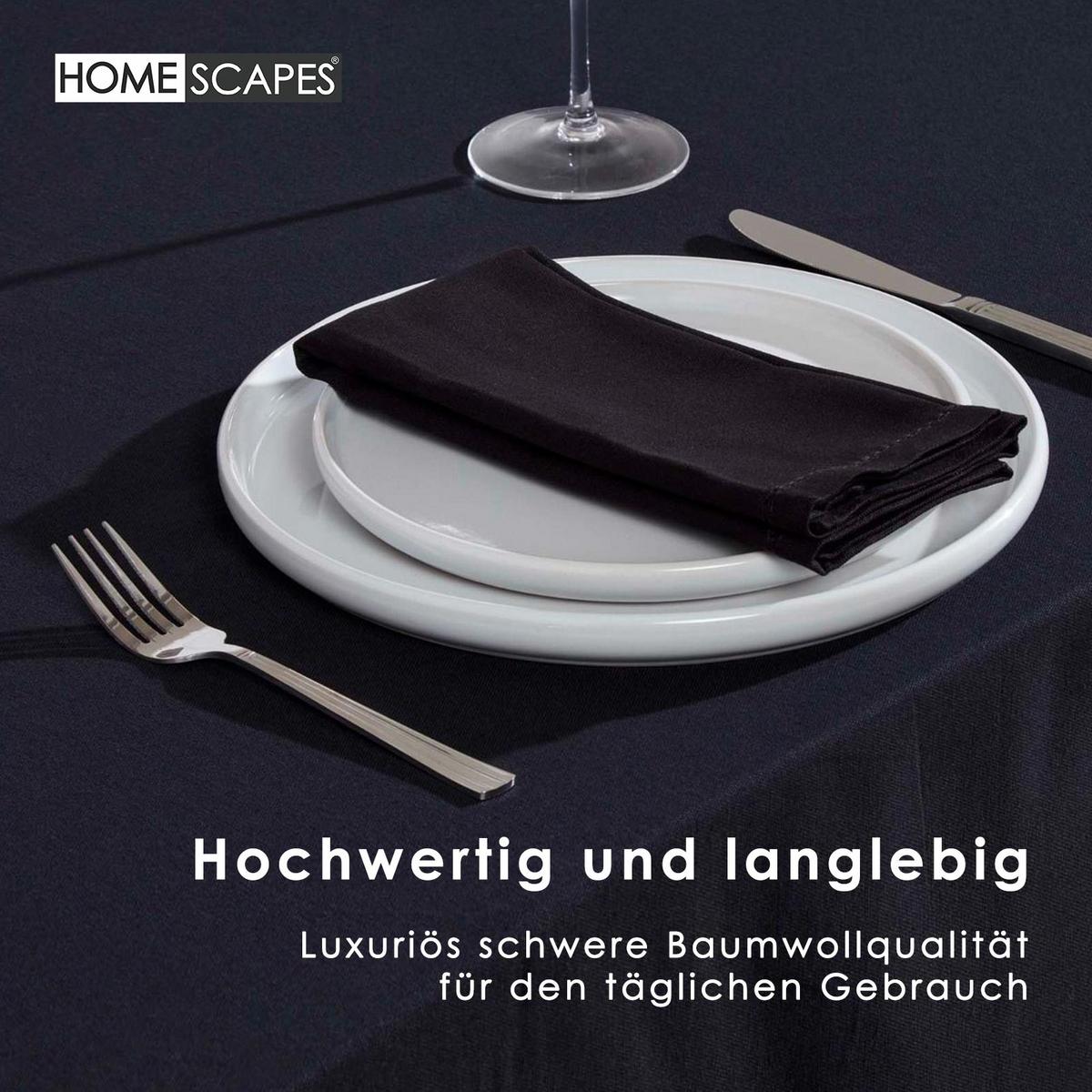TISCHDECKE schwarz 137/137 cm, 100% Baumwolle - Schwarz, Textil (137/137cm) - Homescapes