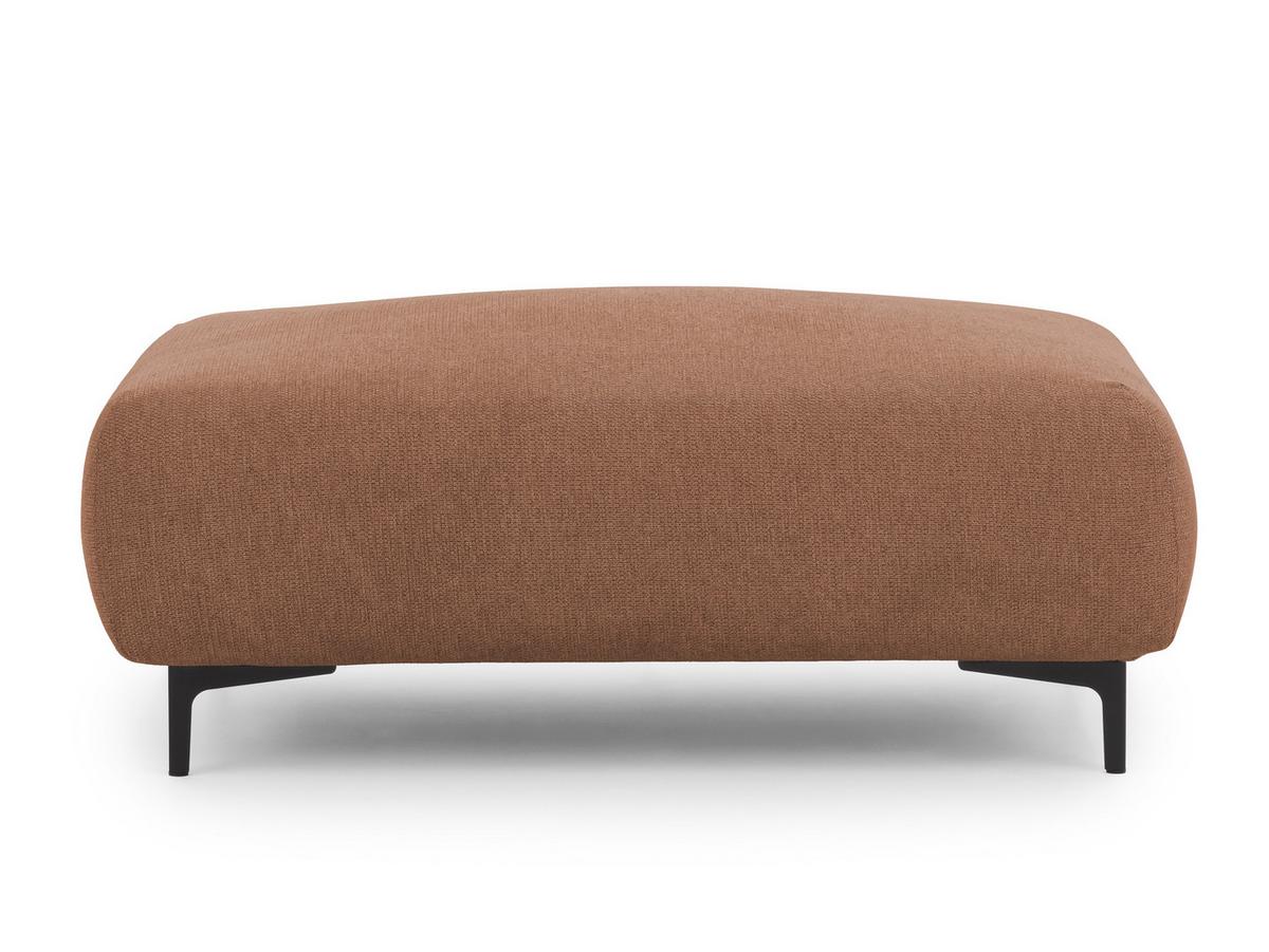 POLSTERHOCKER Cardea in Bubble-Optik aus weichem Terrakotta Strukturstoff mit hohem Sitzkomfort - Terracotta/Schwarz, Holz/Textil (110/46/65cm) - S-Style Möbel