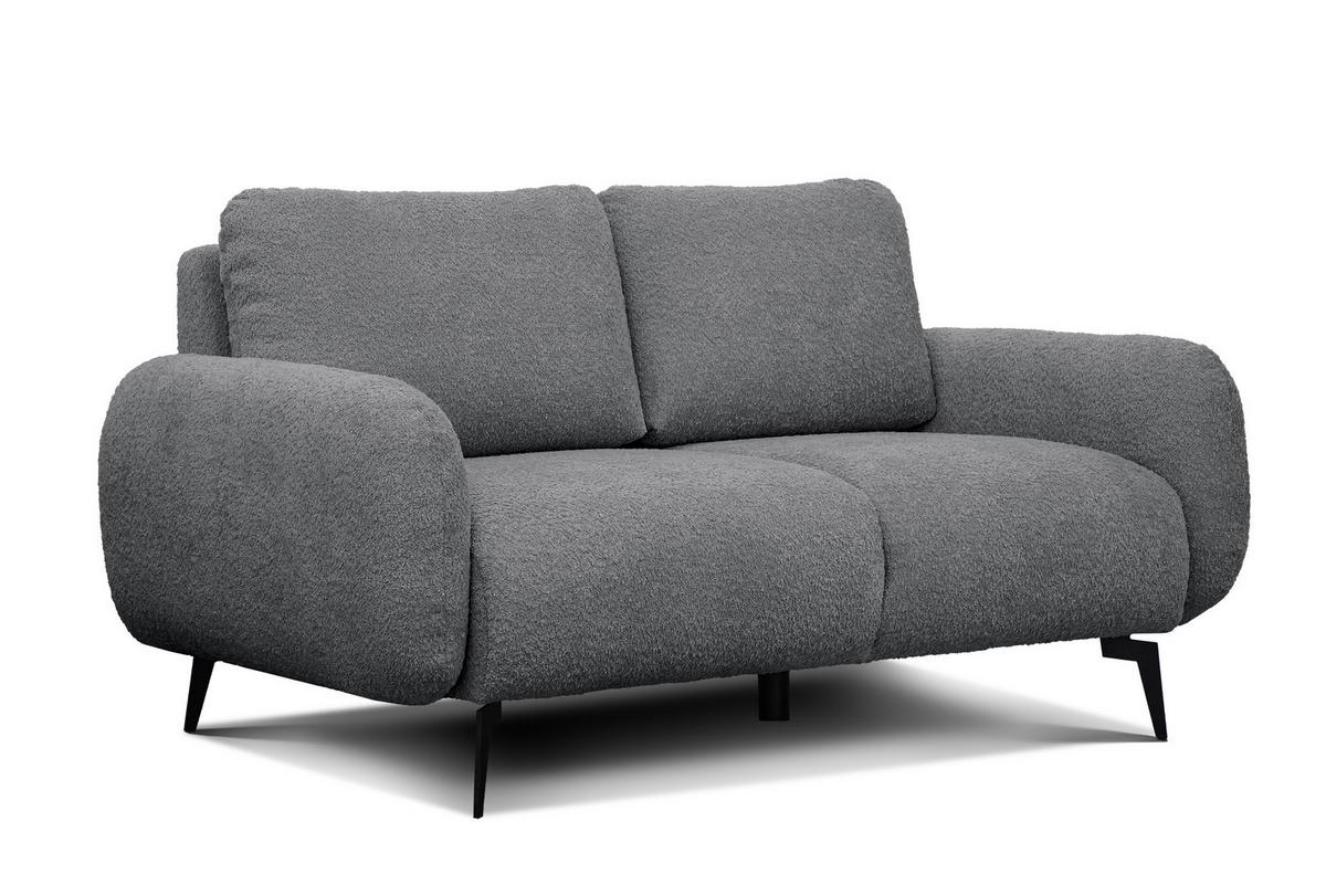 SOFA FEBE 2-Sitzer, dunkelgrau - Dunkelgrau/Schwarz, Holz/Textil (160/82/96cm) - Wozimo