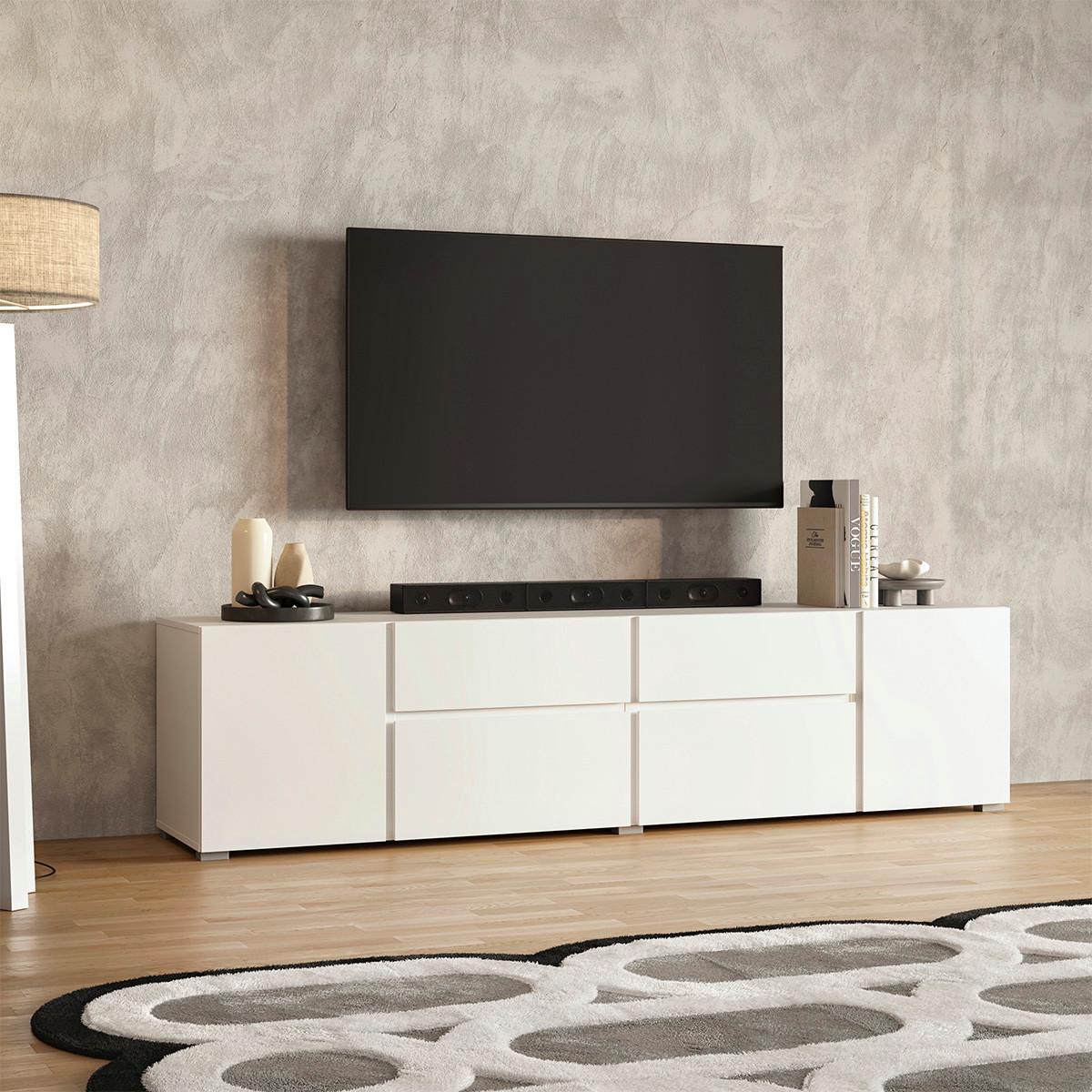 TV-MÖBEL Maxis Weiß - Weiß, Holzwerkstoff (195/48/40cm) - Petits-meubles