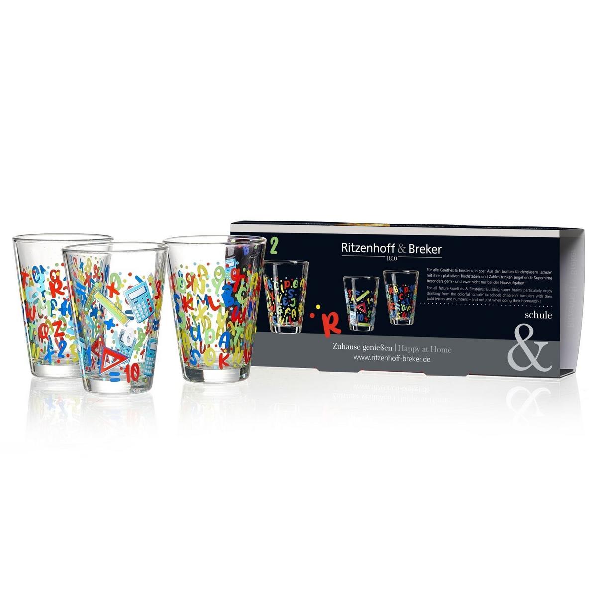 KINDERGLÄSER Dino bunt 200 ml 24-tlg. - Multicolor, Glas (0.2L) - Ritzenhoff Breker