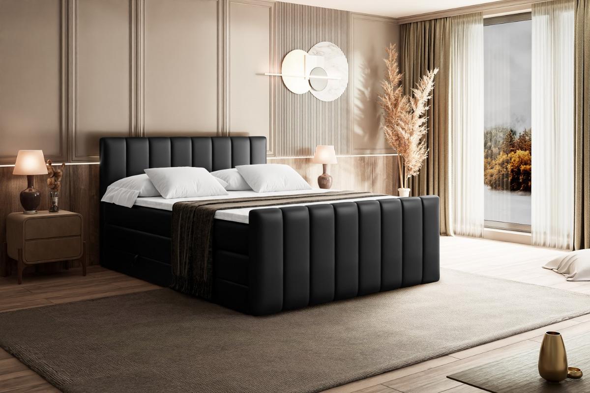 BOXSPRINGBETT OTTA-Z KING - 180x200 - H3/H4 - Schwarz Hochglanz - Schwarz Hochglanz, Holzwerkstoff (180/200cm) - ALTDECOR