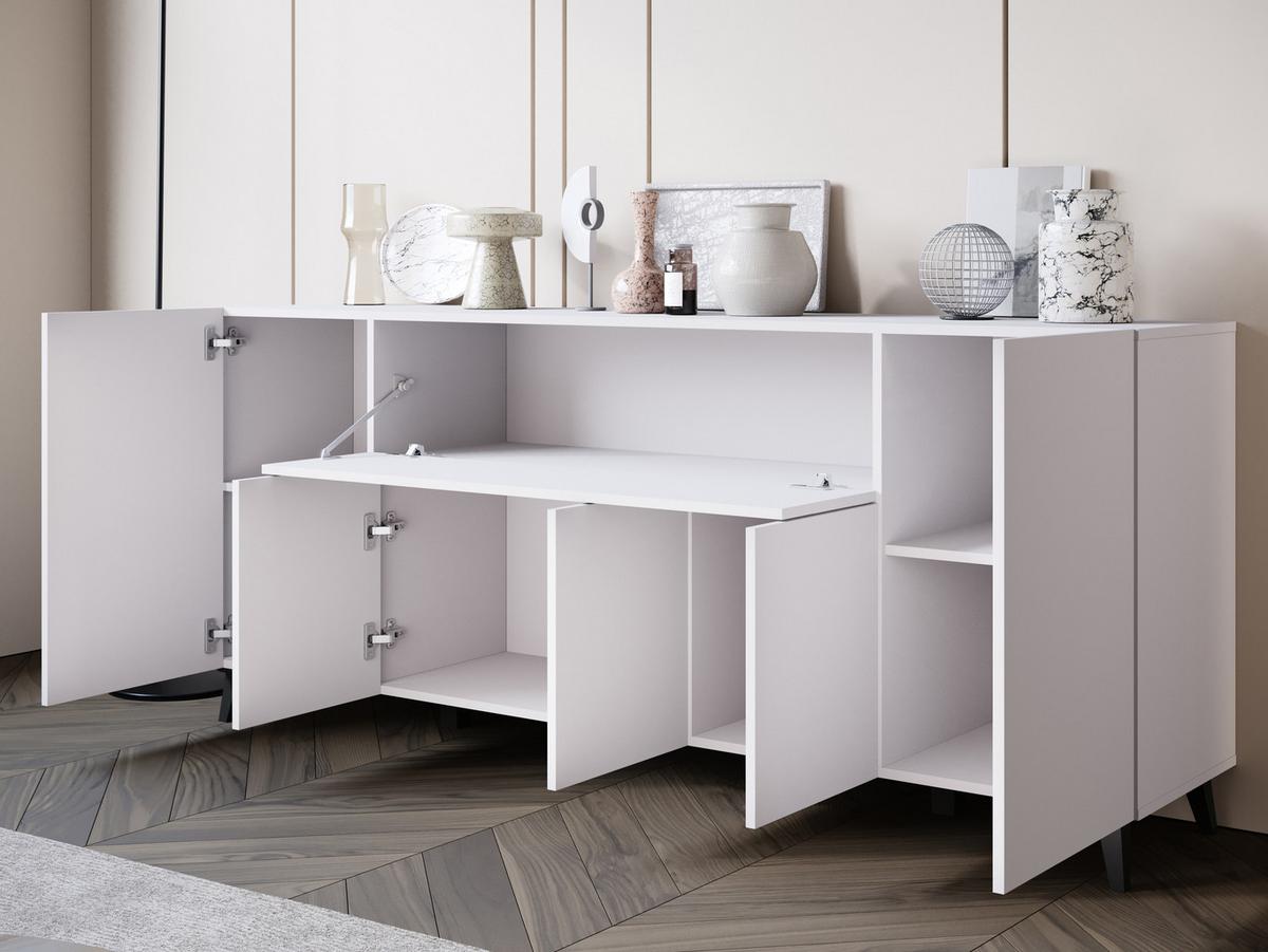 SIDEBOARD Phuket 180 - Schwarz/Braun, Holzwerkstoff/Kunststoff (180/76/38cm) - MIRJAN24