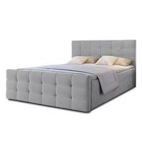 BOXBETT ARGENTARO 140x200 cm mit Bettkasten und Matratze - Grau + TOPPER - Schwarz/Grau, Holz/Holzwerkstoff (140/200cm) - AX Living
