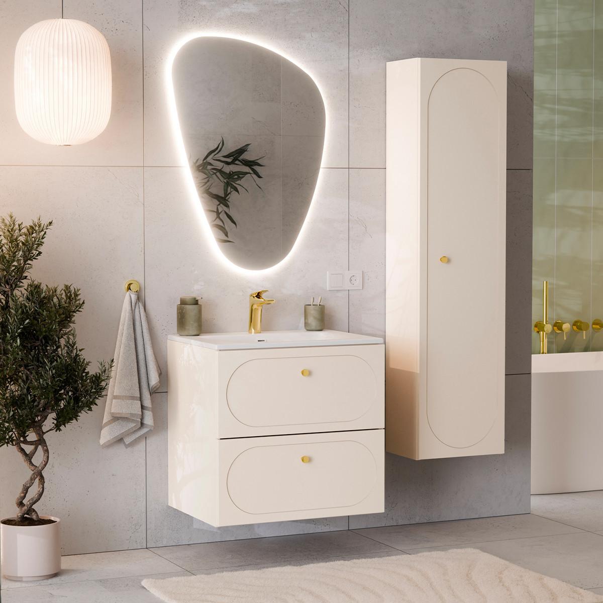 WASCHTISCH 60.2cm Sanae Sandbeige - Beige, Holzwerkstoff (60.2/57/46cm) - Petits-meubles