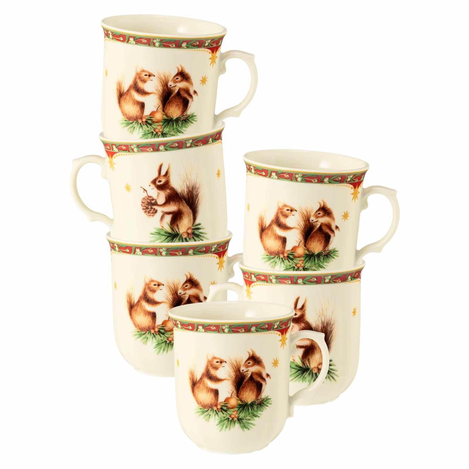 BECHER MIT HENKEL Marieluise Weihnachtsnostalgie creme 270 ml 6er Set - Creme, Keramik (0.27L) - Seltmann Weiden