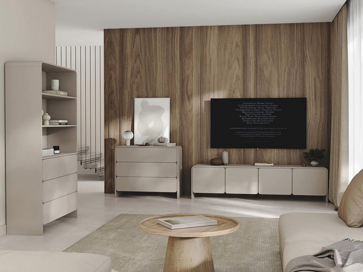 TV-LOWBOARD Lummo 4-türig, Kaschmir, 207 cm - Kaschmir, Holzwerkstoff/Metall (207/50.5/39cm) - Selsey