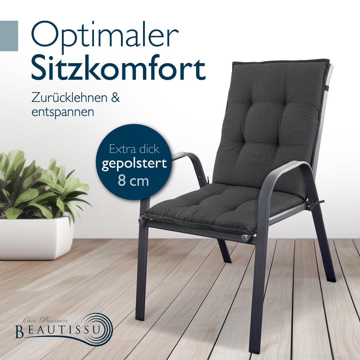 NIEDERLEHNER Sun-NL 105x50x8cm Anthrazit (3tlg) - Anthrazit, Textil (50/100cm) - Beautissu 