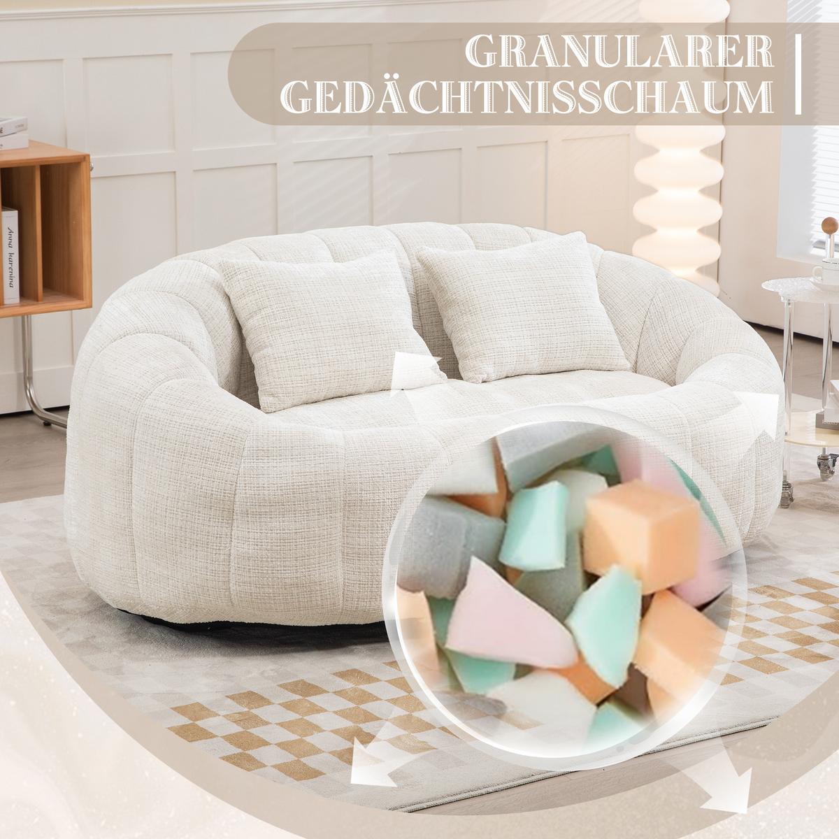 BEAN BAG SOFA – Komfortabler Lazy Lounger mit hochdichtem Memory - Beige, Textil (150/63/95cm) - Urban Meuble