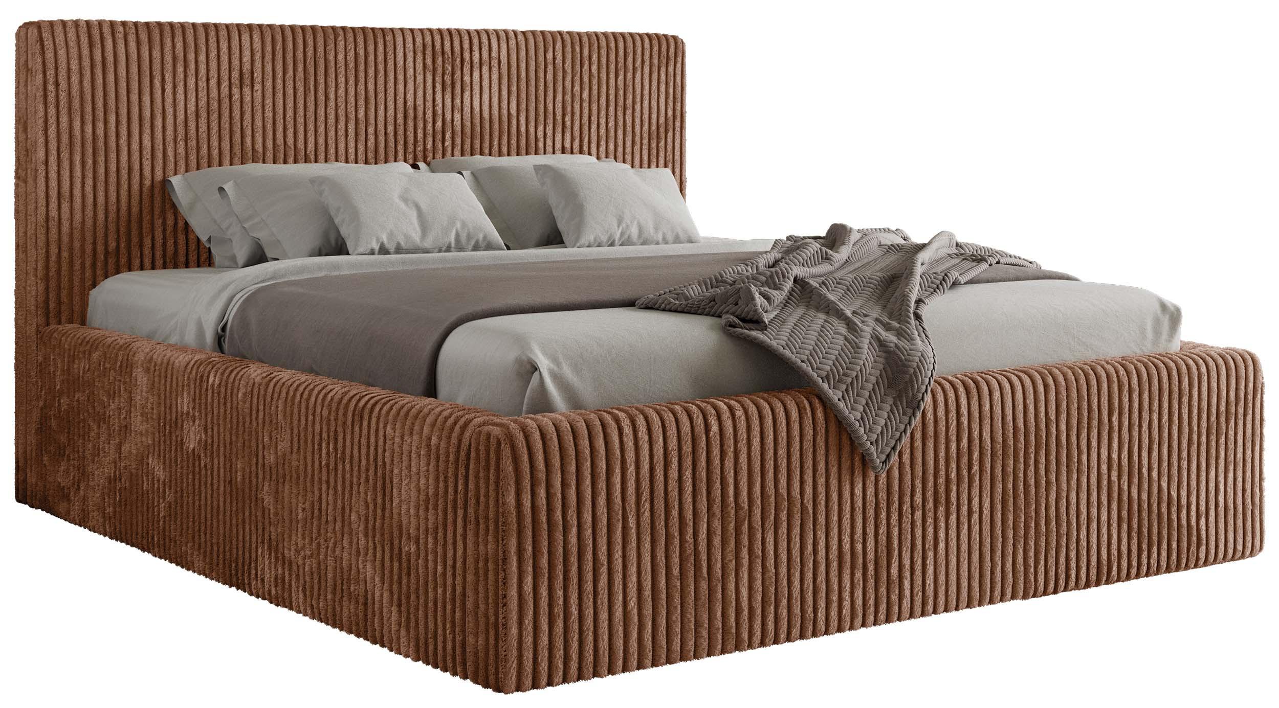 POLSTERBETT TILIANO CLASSIC 180/200 - Orange Cord - ohne Matratze - Orange, Textil (180/200cm) - MKS