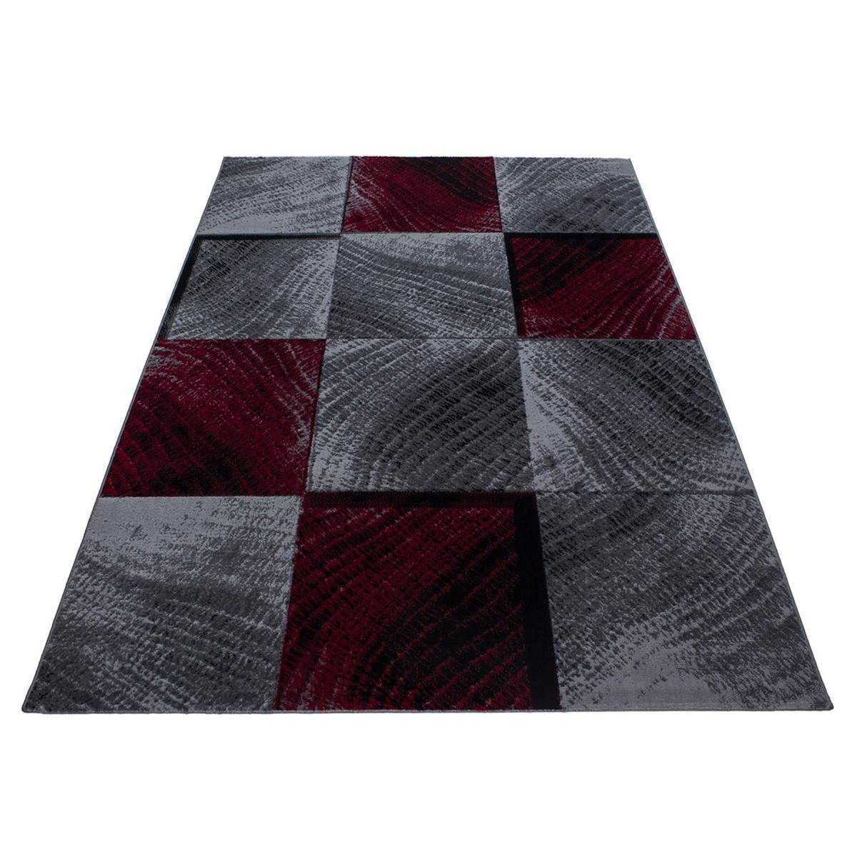 TEPPICH Kurzflor INN in Rot, kariert, 120 x 170 cm - Rot, Textil (170/120cm) - KADIMA DESIGN