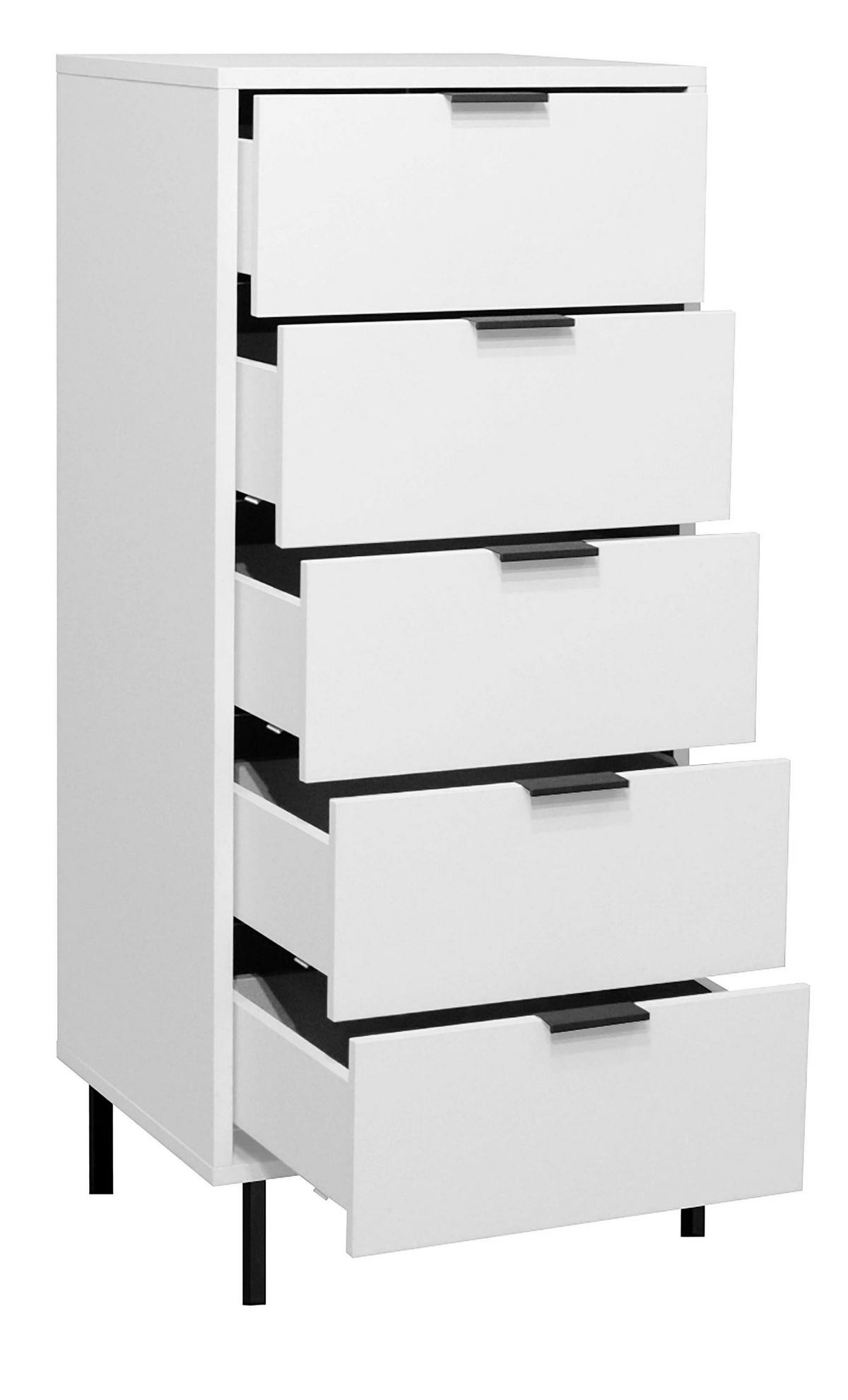 KOMMODE Erna 51x45x123 Kreidegrau matt Lack - Hellgrau, Holzwerkstoff (51/123/45cm) - 58aufmkessel