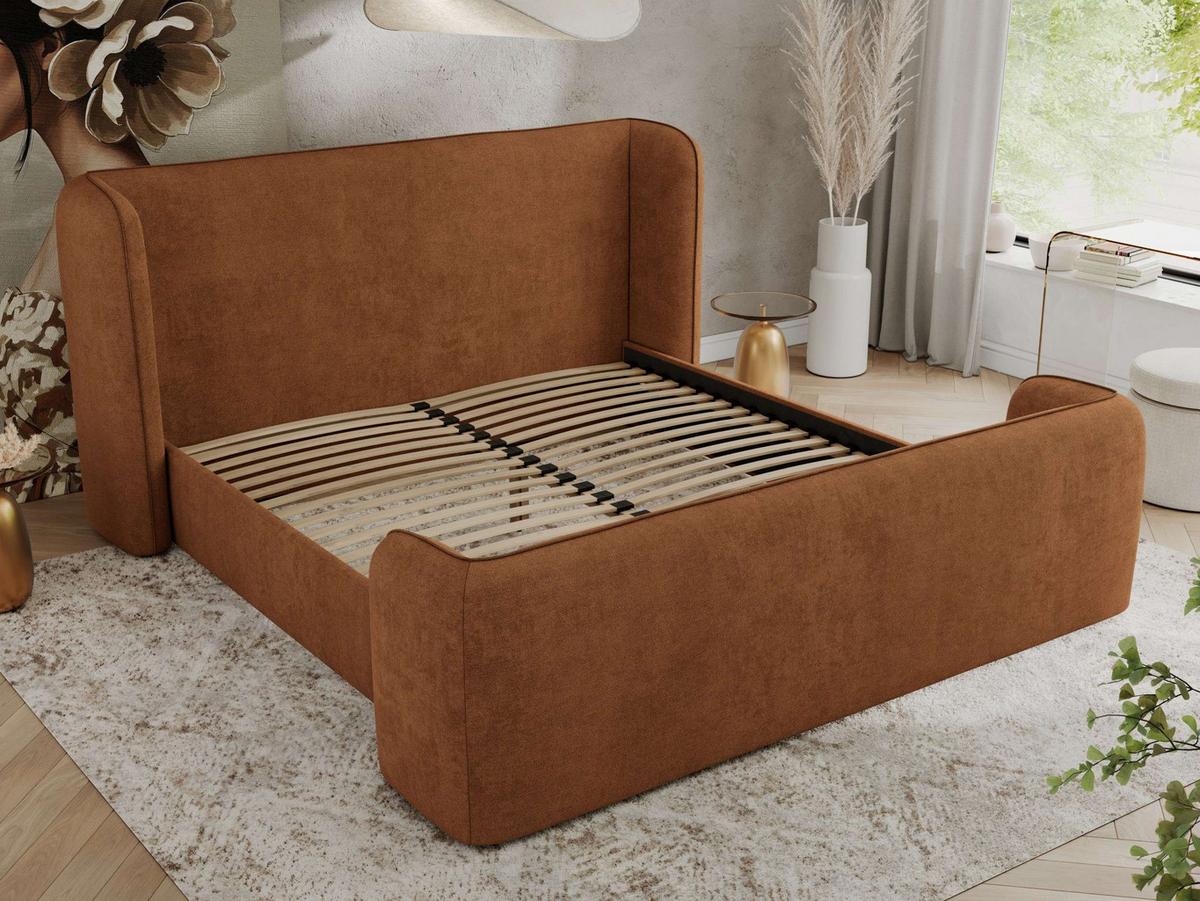 POLSTERBETT EMORA CLASSIC DUO 180/200 - Orange Strukture - Pocket-Matratze - Orange, Textil (180/200cm) - MKS