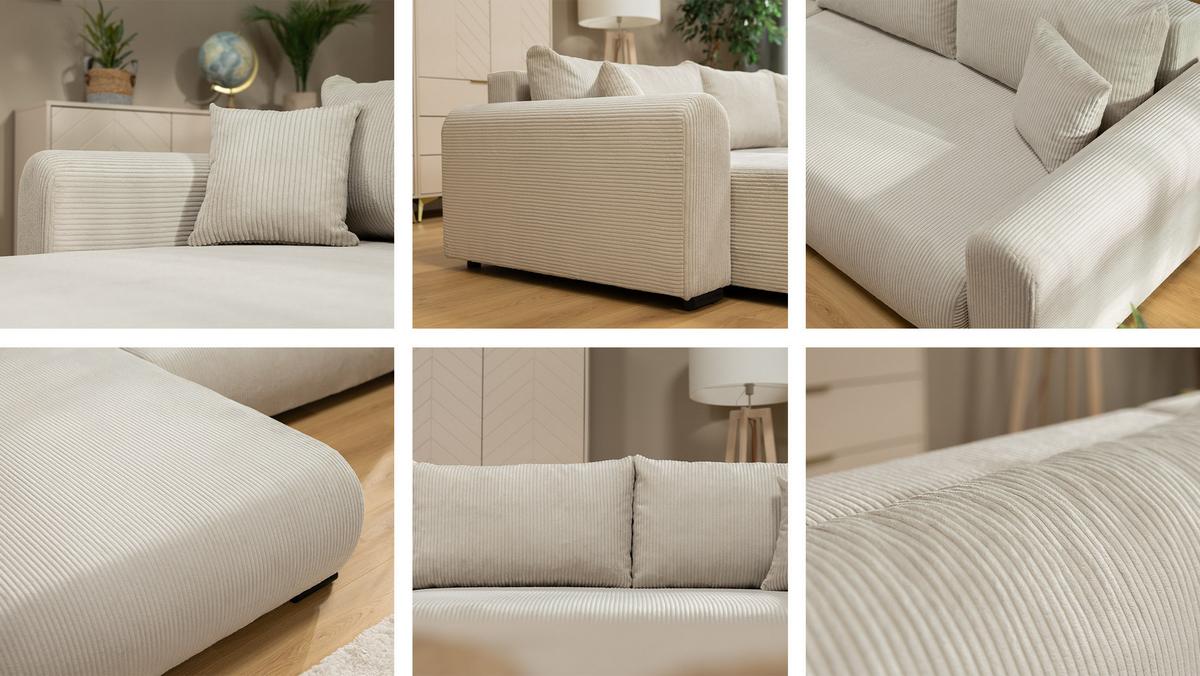 ECKSOFA Merkos - Schwarz/Bronzefarben, Holz/Textil (285/188cm) - MIRJAN24