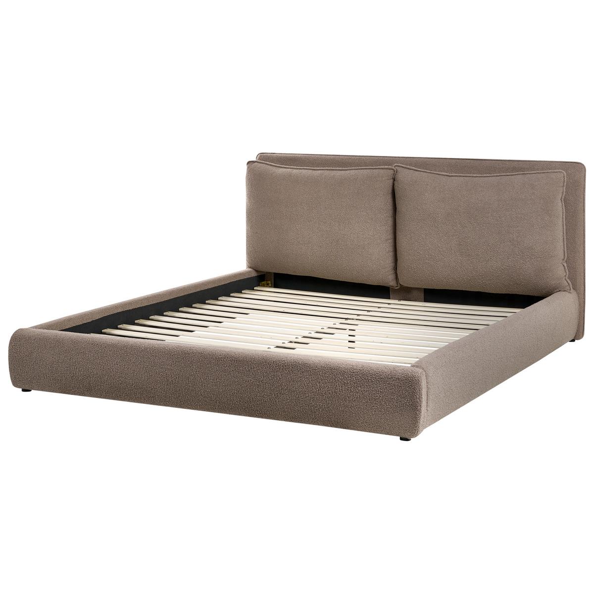 BETT mit Lattenrost 180/200 cm Braun Bajonna - Schwarz/Braun, Textil (180/200cm) - Beliani