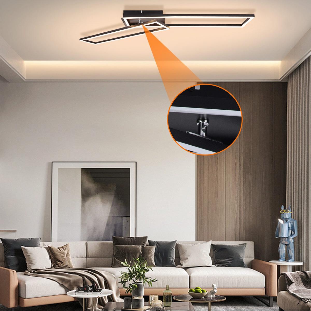 LED-DECKENLEUCHTE Marbut 102.5/18.5/7.3 cm - Schwarz, Metall (18.5/102.5/7.3cm) - Nettlife