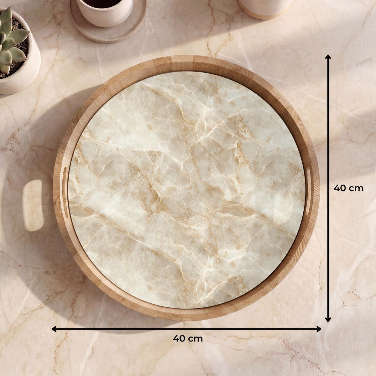 TABLETT Hellbeige - Onyx - Dezent 40x40 cm - Beige, Holz (40/5/5cm) - OnlyWow
