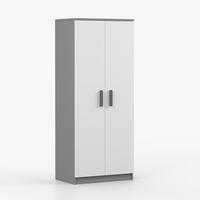 DREHTÜRENSCHRANK 80/192/50 cm 2-türig Jonas II 06 Grau/Weiß + graue Griffe - Weiß/Grau, Holz/Holzwerkstoff (80/192/50cm) - imoebel24