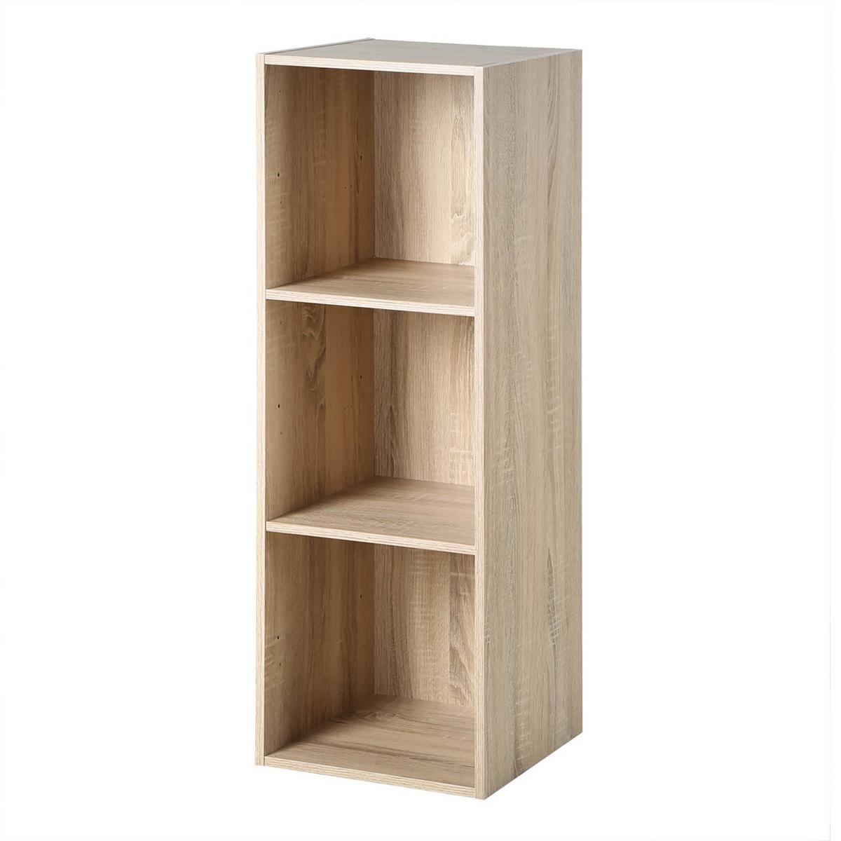 AUFBEWAHRUNGSREGAL mit 3 Fächern - L31,7 cm - Eschefarben, Holzwerkstoff (29.5/92.5/6cm) - Calicosy