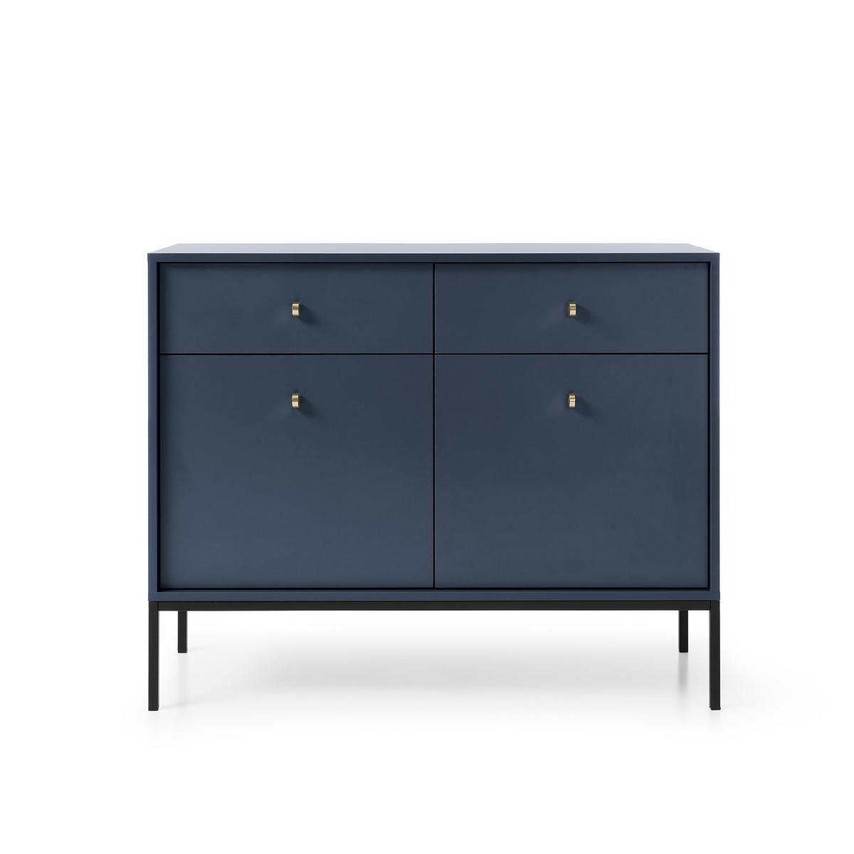 KOMMODE MONDO 104/83/39 cm mit 2 Schubladen 2 Türen Blau - Blau, Holzwerkstoff (104/83/39cm) - MASSENO