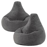 SITZSACK Sessel aus Cord 2-tlg. - Dunkelgrau, Textil (82/76/82cm) - icon