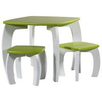 HOCKER und TISCH, 96x48x42cm, 3-tlg. - Grün, Holzwerkstoff (96/42/48cm) - Wanderlust
