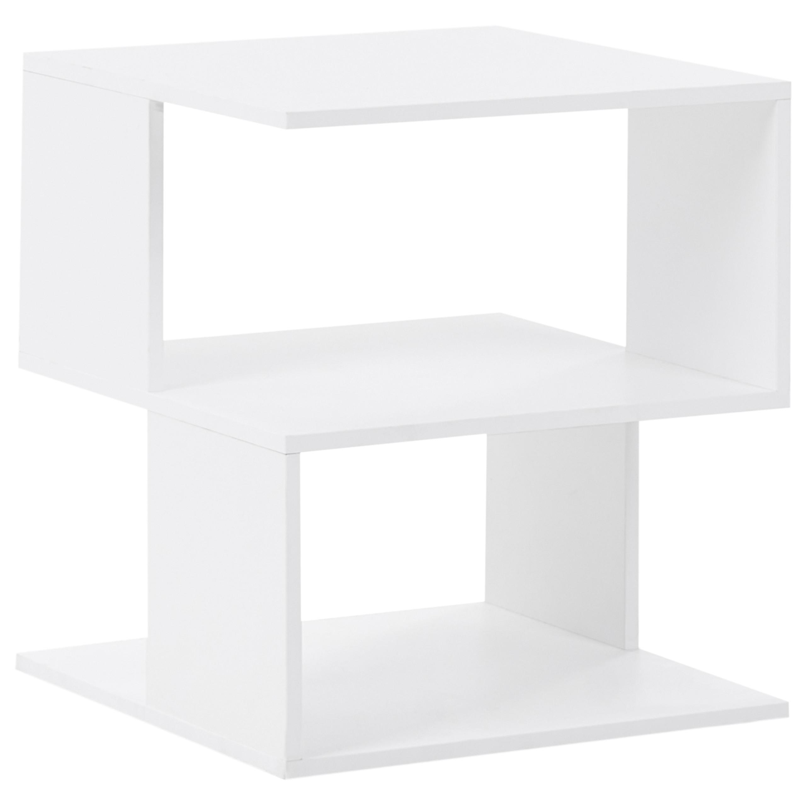 NACHTTISCH Weiß Baeuval - Weiß, Holzwerkstoff (40/40/44cm) - Beliani