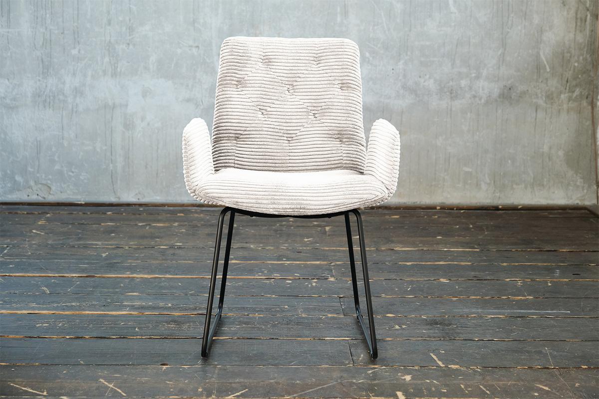 STUHL NEW CHARME Weiß Cord (1er-Set) - Weiß, Textil (59/87/66cm) - KAWOLA