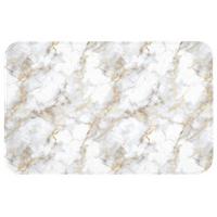 WC-VORLEGER Goldene Adern - Marmor - Weiß Toilettenteppich 80x50 cm - Weiß, Textil (80/1cm) - OnlyWow