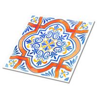 FLIESENAUFKLEBER 9 Stück 30x30 cm selbstklebend Grafiken im Azulejos-Stil - Multicolor, Textil (30/1.6/30cm) - TULUP