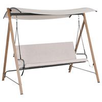 HOLLYWOODSCHAUKEL Metall Beige Bonagia - Dunkelgrau/Beige, Metall (194/172/136cm) - Beliani