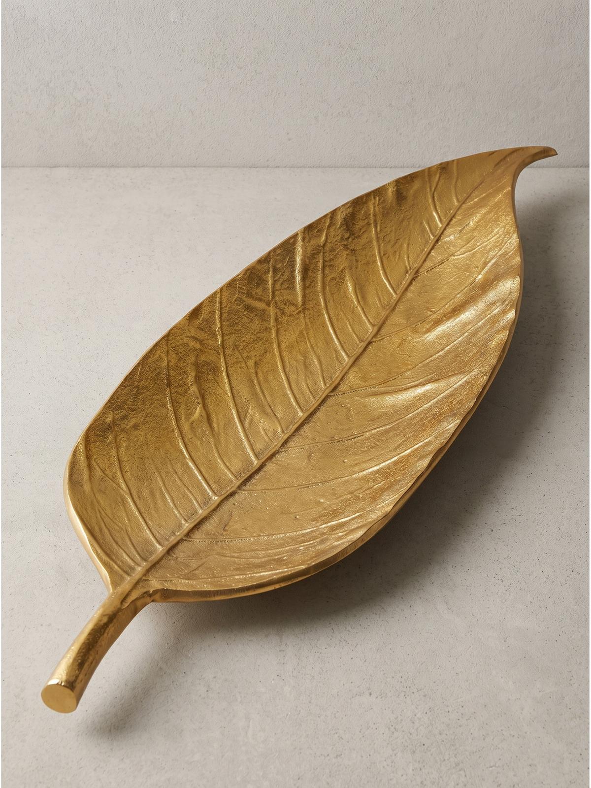 DEKOSCHALE SUBIACO, Aluminium, handgefertigt, Gold, 61 x 18 x 4 cm - Goldfarben, Metall (4cm) - KADIMA DESIGN