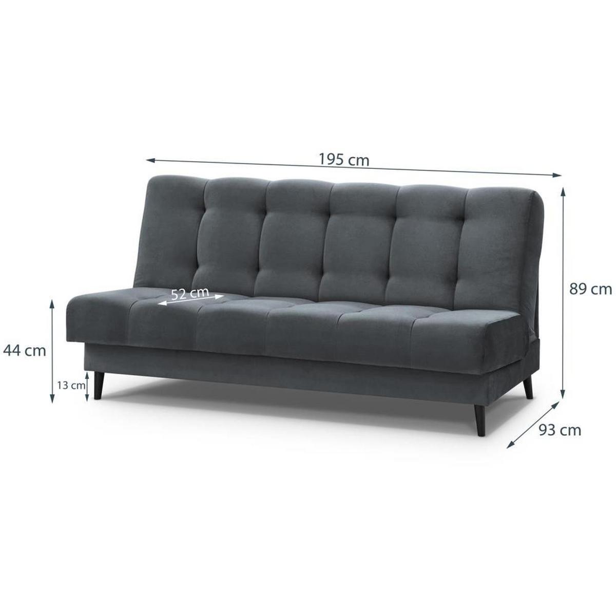 3-SITZER Schlafsofa Nancy grau - Grau, Holz/Textil (220/89/93cm) - Beautysofa