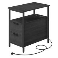 BEISTELLTISCH mit 2 Schubladen - H60 cm - Schwarz, Holzwerkstoff (43/60/60cm) - Calicosy